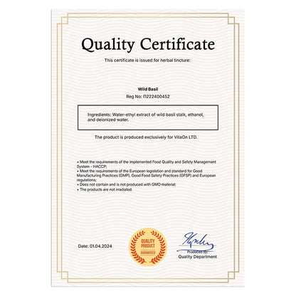 Divoká Bazalka (Clinopodium vulgare) Certifikát kvality