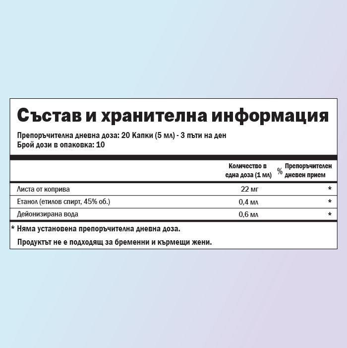 Коприва хранителни стойности