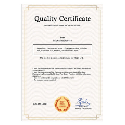 Relax Certifikát kvality